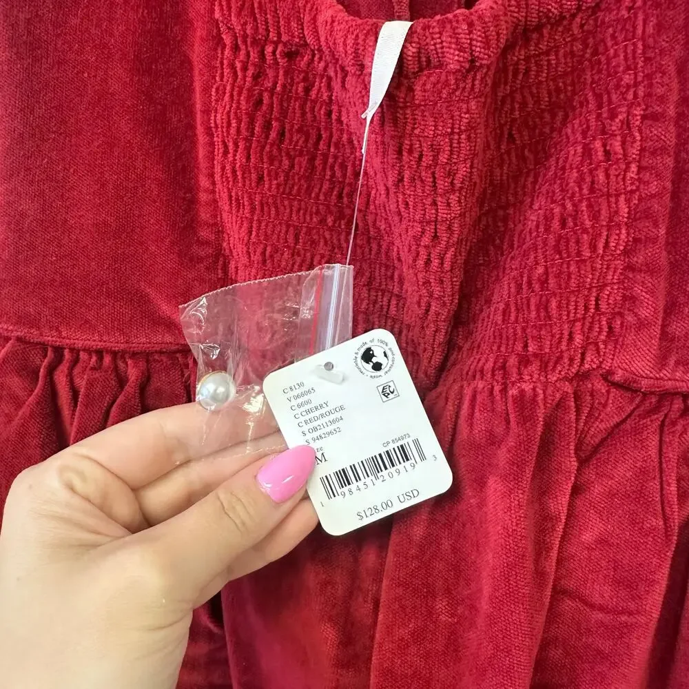 Free People x Revolve Silver Bells Romper in Cherry Size Medium NWT